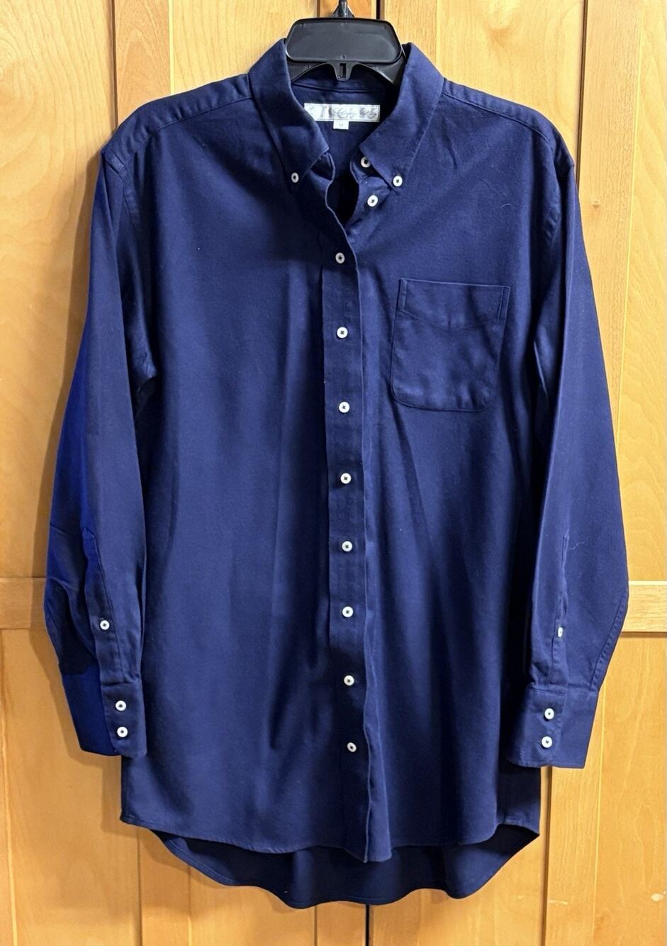 Claridge & King Shirt Dress Womens Size Med Navy Long Sleeve Pockets Button
